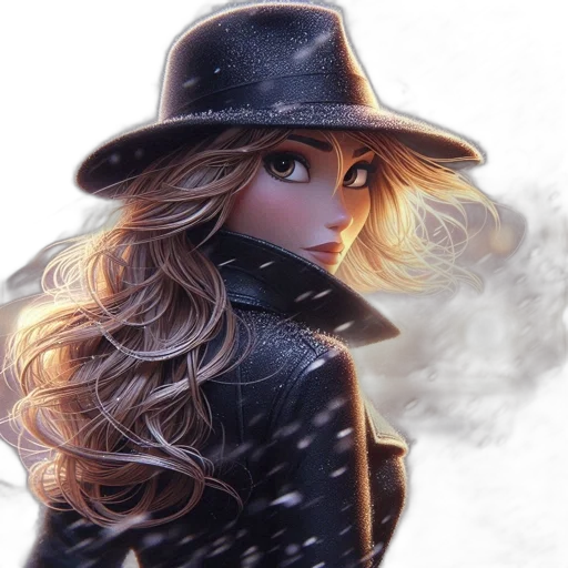 hat, fantasy art, photorealistic, concept art, comic book art, snow, fog, fire transparent PNG cut-out