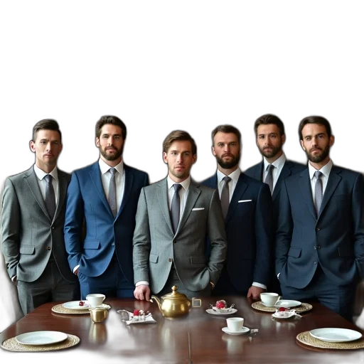 staff, second, image, shows, same, group, seven, men transparent PNG cut-out