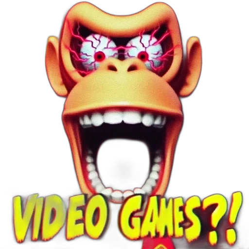 pixel art, 3d render, concept art, cartoonish, gorilla, wide-open, reddened, eyes transparent PNG cut-out