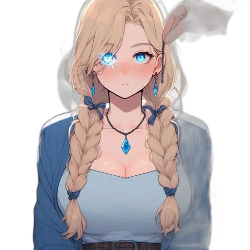 staff, jewelry, dress, jacket, anime, pixel art, cartoon, fantasy art transparent PNG cut-out