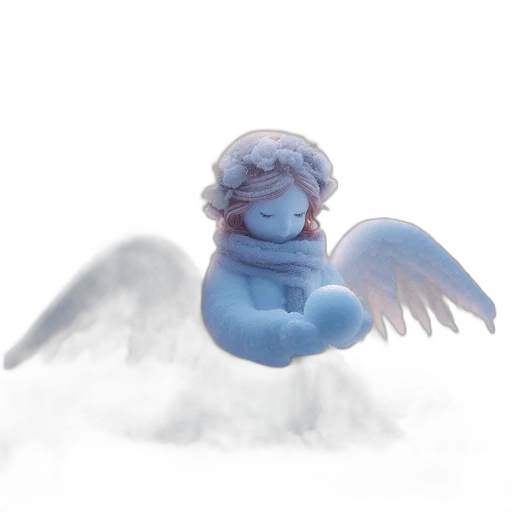 creature, concept art, 3d render, fantasy art, pixel art, snow, fog, blue transparent PNG cut-out