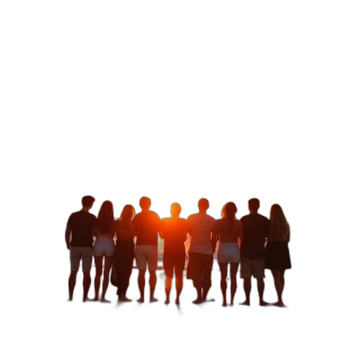 staff, jacket, crown, umbrella, 3d render, concept art, pixel art, sunset transparent PNG cut-out