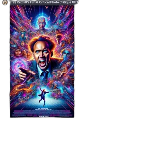 outer space, cagedoll, movie, poster, vibrant, chaotic, psychedelic, central transparent PNG cut-out