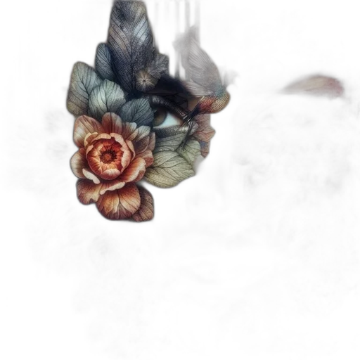 flower, crown, jewelry, dress, photorealistic, watercolor, concept art, fantasy art transparent PNG cut-out
