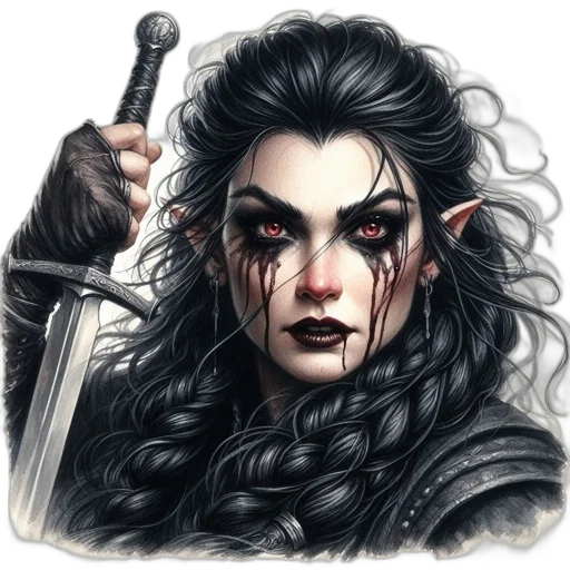 staff, sword, face, fantasy art, concept art, comic book art, pixel art, dark transparent PNG cut-out
