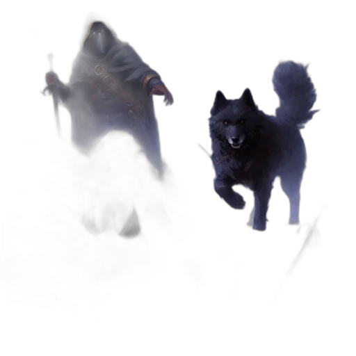 creature, animal, staff, concept art, fantasy art, pixel art, 3d render, fog transparent PNG cut-out