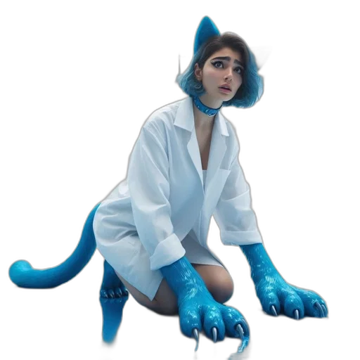 creature, staff, animal, concept art, fantasy art, 3d render, pixel art, blue transparent PNG cut-out