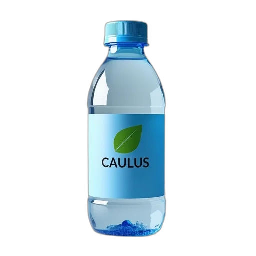 bottle, food, 3d render, photorealistic, vaporwave, clear, plastic, water transparent PNG cut-out