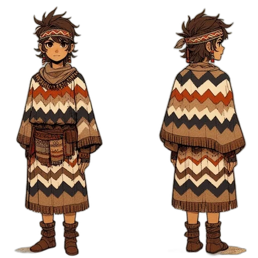 jacket, dress, concept art, pixel art, fantasy art, anime, earth tones, dark transparent PNG cut-out