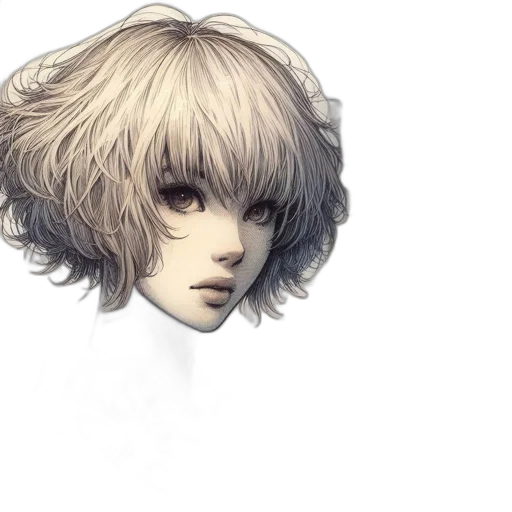 hair, face, mask, creature, concept art, fantasy art, photorealistic, pixel art transparent PNG cut-out