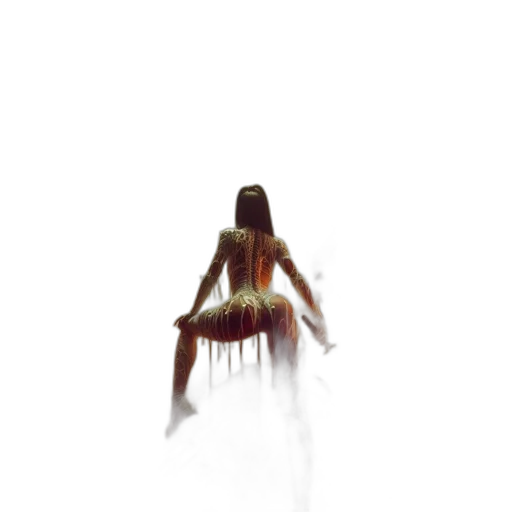 hair, creature, dress, animal, concept art, 3d render, pixel art, fantasy art transparent PNG cut-out
