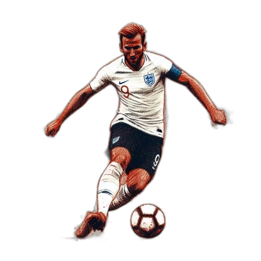 watercolor, concept art, cartoon, fantasy art, soccer, player, wearing, white transparent PNG cut-out