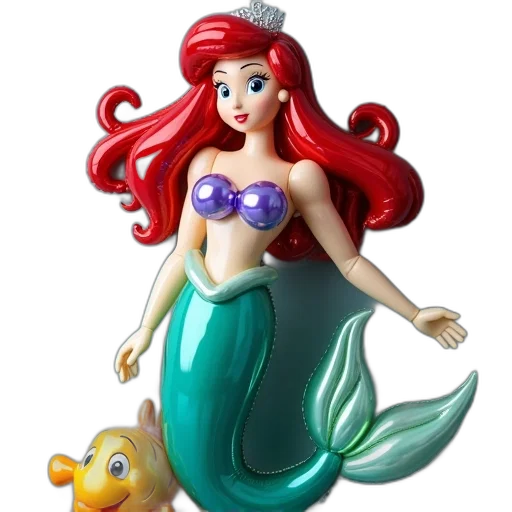 concept art, 3d render, cartoon, fantasy art, underwater, ariel, princess, balloons transparent PNG cut-out
