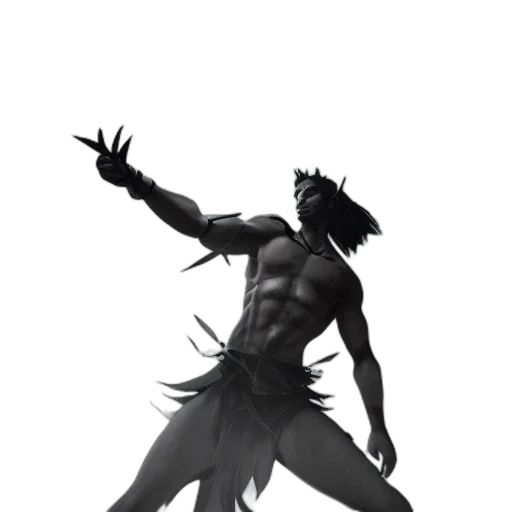 creature, mask, staff, weapon transparent PNG cut-out