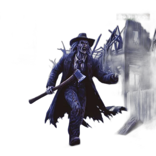 staff, concept art, fantasy art, comic book art, watercolor, fog, ghoulish, figure transparent PNG cut-out