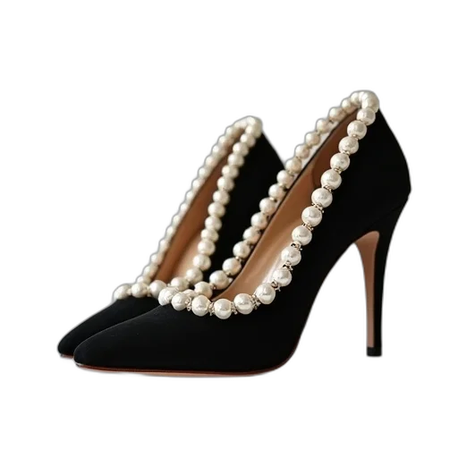 shoes, jewelry, black, high transparent PNG cut-out
