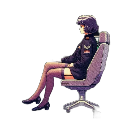 furniture, staff, robot, dress, concept art, pixel art, anime, cyberpunk transparent PNG cut-out