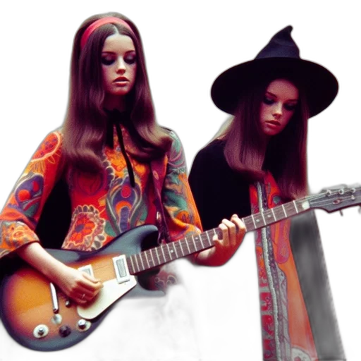 photorealistic, concept art, fantasy art, 3d render, two, women, 1960s, 70s transparent PNG cut-out
