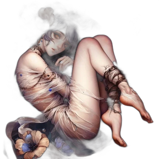 creature, mask, dress, dragon, concept art, fantasy art, watercolor, photorealistic transparent PNG cut-out