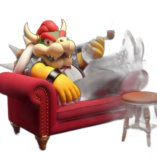 furniture, staff, crown, weapon, concept art, 3d render, fire, bowser-like transparent PNG cut-out