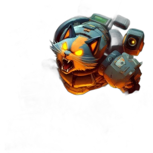 robot, weapon, mask, face, concept art, fantasy art, pixel art, 3d render transparent PNG cut-out