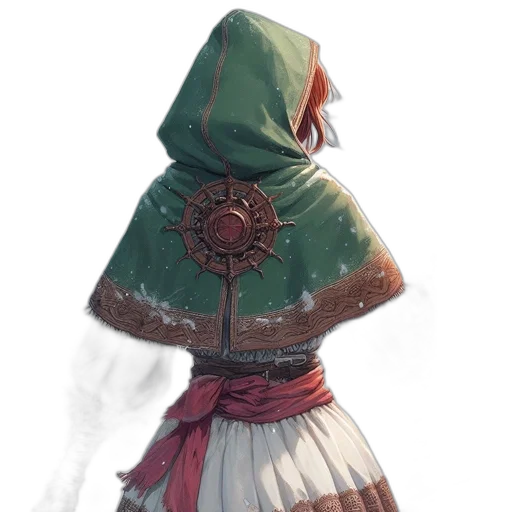 dress, jacket, mask, staff, concept art, fantasy art, watercolor, pixel art transparent PNG cut-out