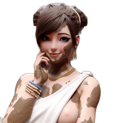staff, dress, face, jewelry, concept art, fantasy art, photorealistic, anime transparent PNG cut-out