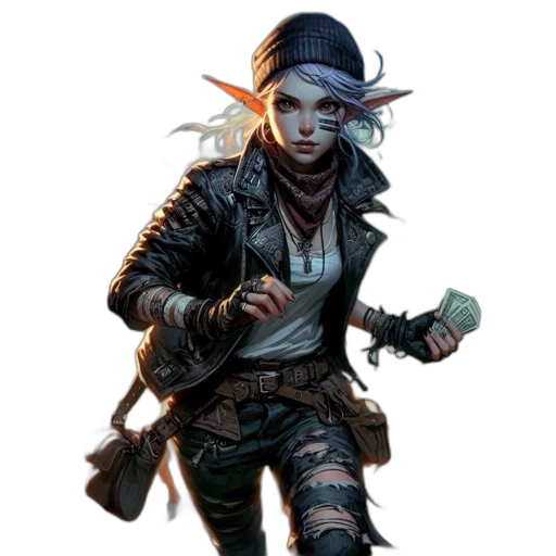 staff, jacket, weapon, concept art, fantasy art, cyberpunk, comic book art, dark transparent PNG cut-out