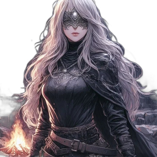 mask, face, dragon, hair, comic book art, fantasy art, concept art, anime transparent PNG cut-out