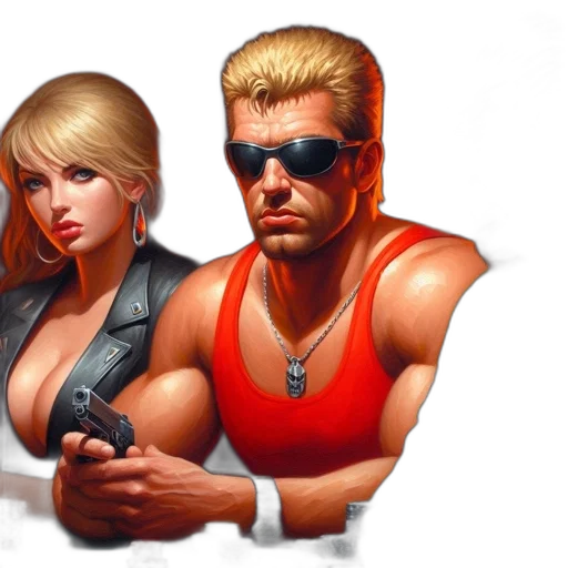 concept art, pixel art, comic book art, cyberpunk, three, individuals, including, woman transparent PNG cut-out