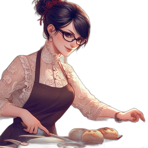 dress, food, staff, concept art, fantasy art, photorealistic, comic book art, golden transparent PNG cut-out