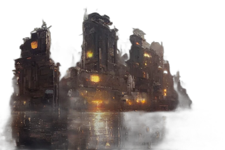 concept art, fantasy art, cyberpunk, 3d render transparent PNG cut-out