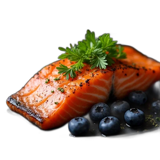 food, photorealistic, 3d render, salmon transparent PNG cut-out