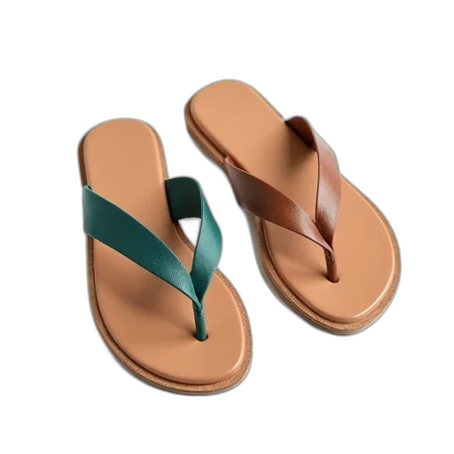shoes, pair, light, brown, sandals, teal-colored, strap, left transparent PNG cut-out