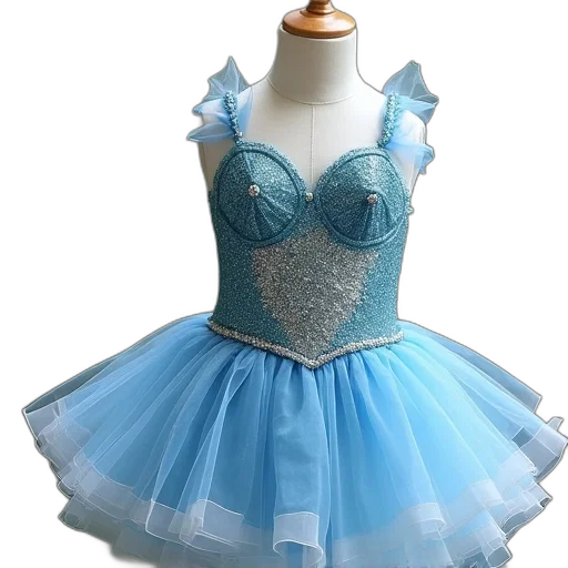 dress, 3d render, blue, girls transparent PNG cut-out