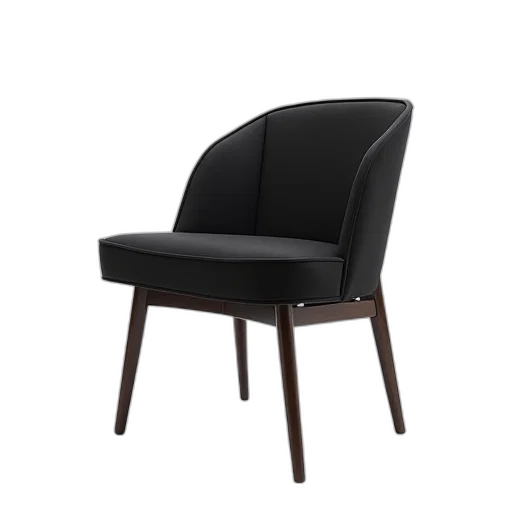 furniture, 3d render, black, modern, fabric-covered, chair, simple, design transparent PNG cut-out