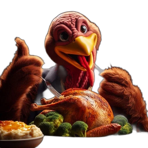 food, animal, 3d render, concept art, photorealistic, turkey, character, possibly transparent PNG cut-out