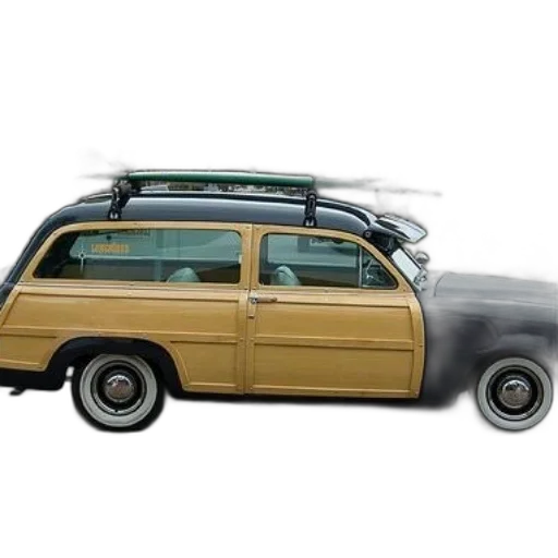 car, 3d render, photorealistic, concept art, earth tones, vintage, woody, station transparent PNG cut-out
