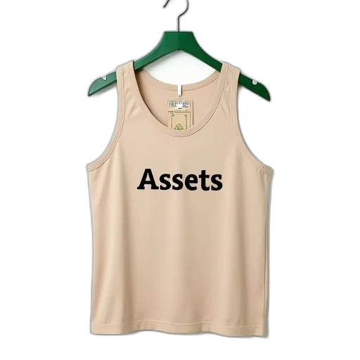 beige, tank, top, word, assets, written, displayed, hanger transparent PNG cut-out