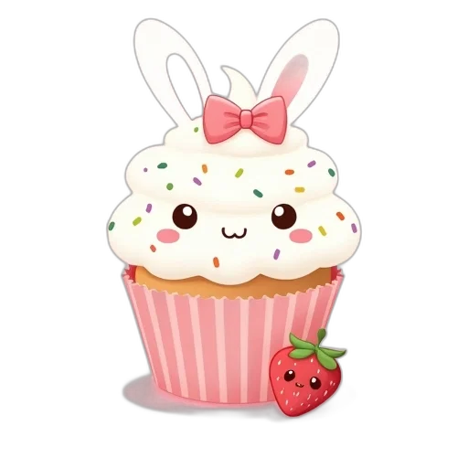 food, pixel art, 3d render, photorealistic, pastel, pink, illustration, cupcake transparent PNG cut-out