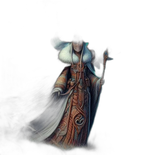 dress, staff, dragon, sword, fantasy art, concept art, watercolor, 3d render transparent PNG cut-out