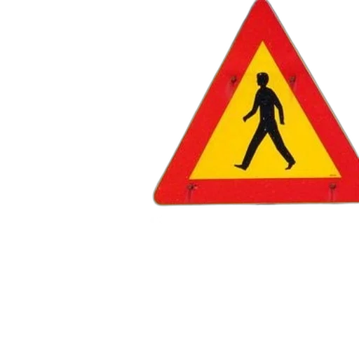 umbrella, staff, red, yellow, triangular, pedestrian, crossing, sign transparent PNG cut-out