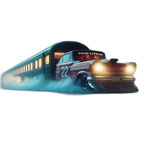 car, concept art, 3d render, photorealistic, fantasy art, iconic, polar, express transparent PNG cut-out