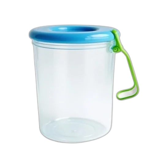 bottle, 3d render, clear, plastic, container, blue, lid, green transparent PNG cut-out
