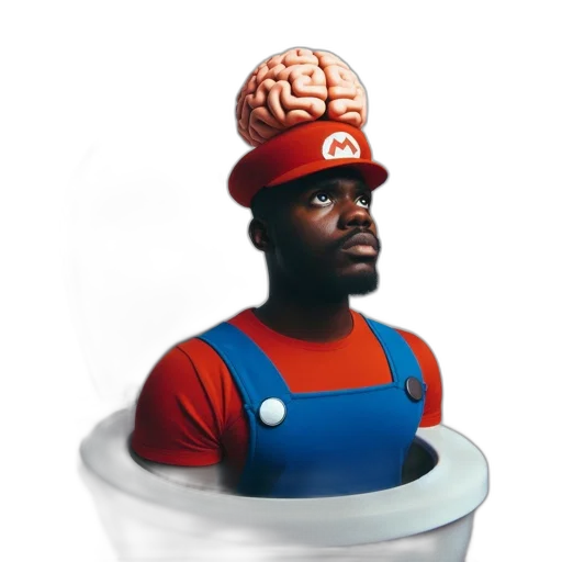 hat, robot, crown, face, 3d render, concept art, pixel art, vaporwave transparent PNG cut-out