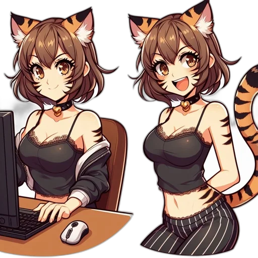pixel art, anime, concept art, fantasy art, monochrome, dark, colorful, two transparent PNG cut-out