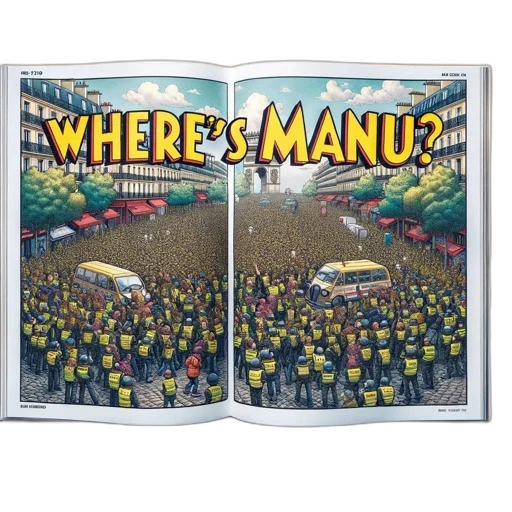city street, open, where, manu, book, features, illustration, yellow-vested transparent PNG cut-out