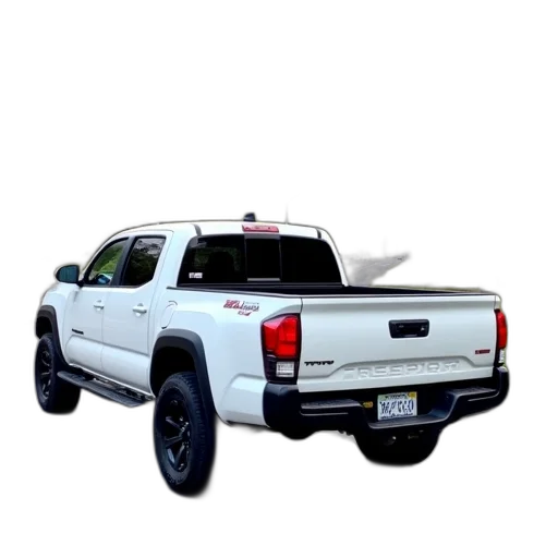car, 3d render, photorealistic, white, pickup, truck, parked, street transparent PNG cut-out