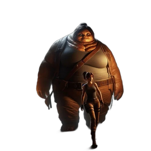 creature, animal, jacket, staff, concept art, 3d render, fantasy art, photorealistic transparent PNG cut-out