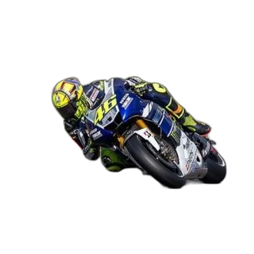 photorealistic, pixel art, 3d render, concept art, motorcycle, racer, blue, yellow transparent PNG cut-out
